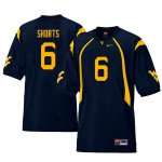 Men's West Virginia Mountaineers NCAA #6 Daikiel Shorts Navy Authentic Nike Retro Stitched College Football Jersey YK15D57DJ